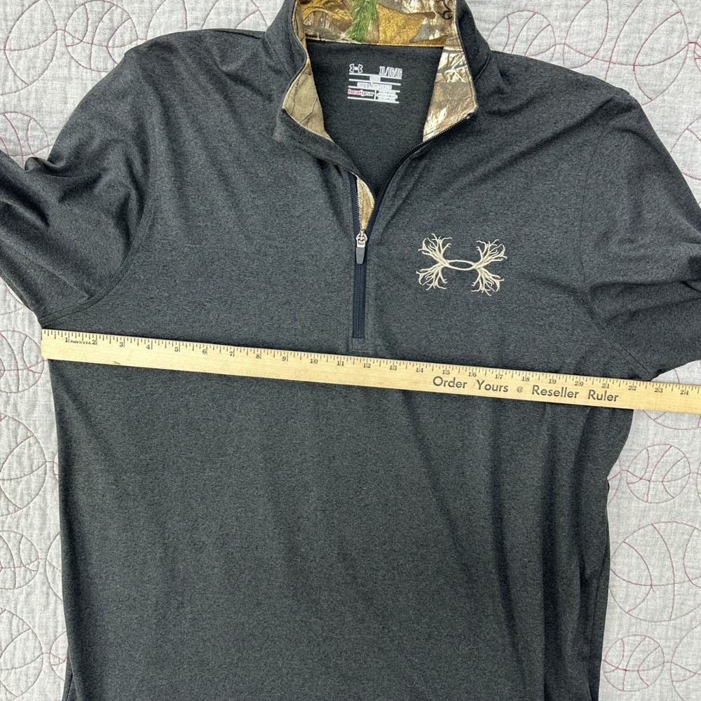 Under Armour Pullover Gray HeatGear Antler Logo Camo Trim / Mens Extra Large - Picture 7 of 8